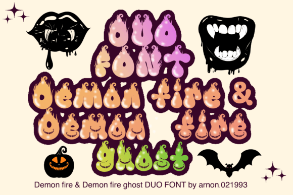 Demon Fire Duo Font for Halloween Marketing